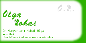 olga mohai business card